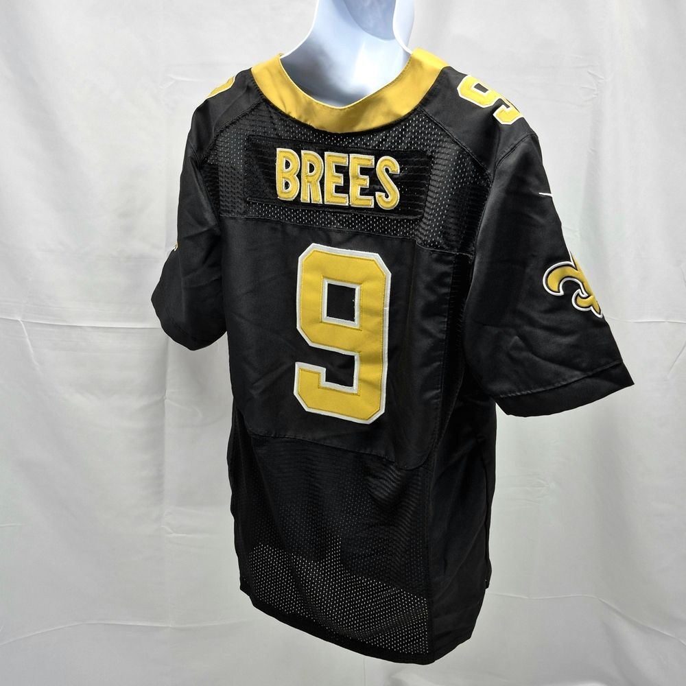 New Orleans Saints Nike Drew Brees #9 NFL Game Football Jersey Black Gold 44 XL - Picture 3 of 9